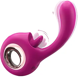 Clitoris Likken Tong Dildo Vibrator 2 In 1 Likken & Vibrerende Tepels Dildo Stimulator Met 9 Modi G Spot