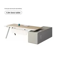 Boss Executive Escritorio de oficina extensible de madera moderno con silla Combinación Escritorio de computadora