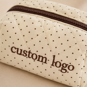 Custom Simple Style Waterproof Storage Zipper <b>Make</b> <b>Up</b> <b>Bag</b> Polyester Cotton Cosmetics <b>Bag</b> With Embroidery Letter Logo - Product Image 5