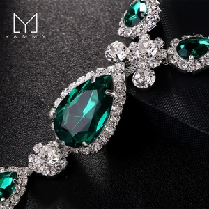 Venta caliente gota de agua verde diamante ropa interior cadena Sexy Rhinestone cuerpo cadena moda accesorio cuerpo cadena - Product Image 4