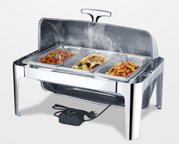 Elektrischer Buffet-Server mit 3 Behältern, Edelstahl-Chafing-Dish mit Wasserbehälter und Temperaturregelung für Catering