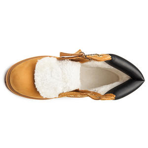 Autunno stivali corti da <span class=keywords><strong>uomo</strong></span> in vera pelle per Martin stivali alti stile retrò Casual da lavoro da deserto chiusura con lacci gialli per coppie - Product Image 4