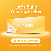 Boîte lumineuse publicitaire LED personnalisée, cadre en aluminium, ultra-mince, rétroéclairée, pour affichage mural, logo de magasin, intérieur