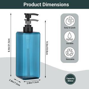 Bouteille en plastique PET transparente créative pour bain de bouche, savon liquide, lessive, shampoing et gel douche 500 ml - Product Image 2