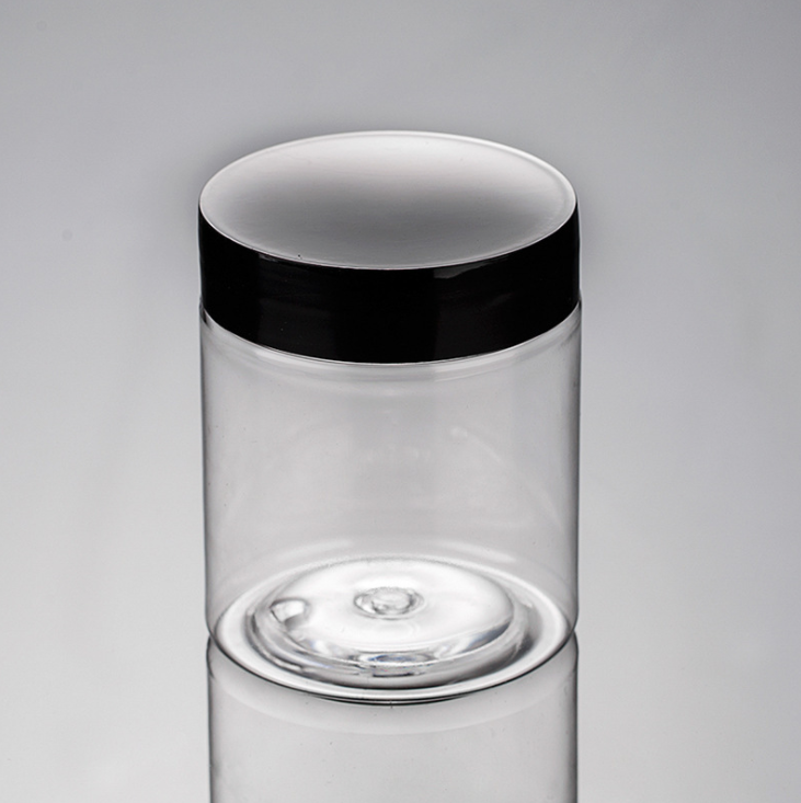 50ml 100ml 120ml 150ml 200ml 250ml 4oz 8oz Clear Plastic Pet Container Food Jar With Custom Plastic Lid Metal Lid