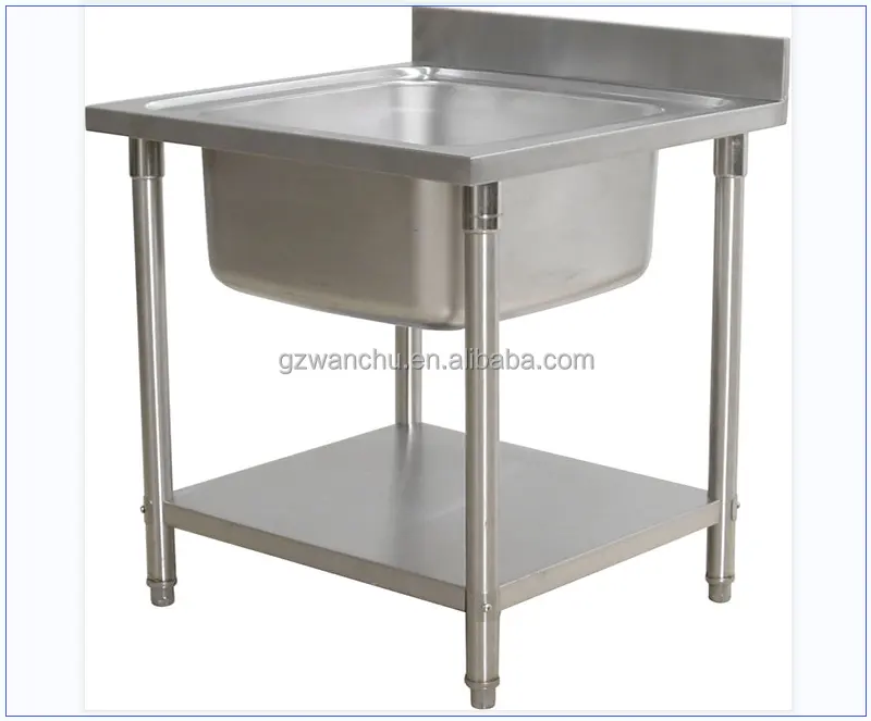 Industry Kitchen Sink Table Stainless Steel Industrial Customized Kitchen Sink Work Bench In Australia Commercial Restaurant Sink Table With Under Shelf