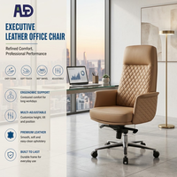 Chaise de bureau ergonomique en cuir haut de gamme, pivotante et inclinable, avec accoudoirs, pour bureau à domicile de luxe