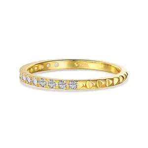 法式长棍钻石半永恒结婚戒指18k纯金堆叠薄简约戒指手工新娘戒指珠宝