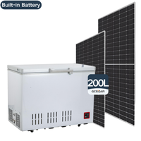 GCSOAR Congélateur 200L à Entraînement Direct Solaire avec Batterie Lithium LiFePO4 Intégrée