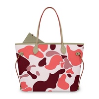 Sac à bandoulière noir personnalisé à motif floral, faible MOQ, sac à main imprimé avec logo DIY, sac fourre-tout camouflage tendance grande capacité pour femme