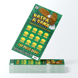 Boletos de Lotería Raspa y Gana, Diseño Gratuito, Fabricante de Tarjetas Raspa y Gana Ganadoras, Encuadernación Perfecta, Papel Offset, Laminación de Película - Product Image 2