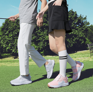 Chaussures de golf professionnelles pour femmes, légères, respirantes, roses et blanches, à boucle rotative personnalisée, à laçage automatique, vente en gros - Product Image 5