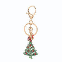 Porte-clés tendance en alliage de zinc, motif arbre de Noël créatif, série de Noël de luxe, sérigraphie, vente chaude