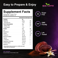 Mélange de boisson au chocolat chaud aux champignons Marque Blanche Magnésium L-Théanine 3mg Mélatonine Favorise le sommeil et la détente Adultes 300g 30 portions