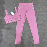 Ensemble de yoga sans couture pour femme, tenue de sport 2 pièces, soutien-gorge de sport et leggings, vêtements de sport personnalisables avec logo