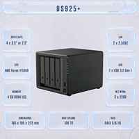 DS925+ NAS 4-Bay Diskless Ryzen V1500B DDR4 4GB 2.5GbE Server File Penyimpanan Volume Workstation Cadangan Web