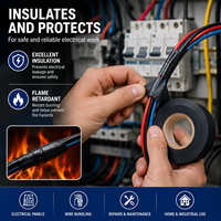 Ruban isolant électrique ignifuge en PVC, étanche, à adhérence sensible à la pression, avec retardateur de flamme et faible bruit