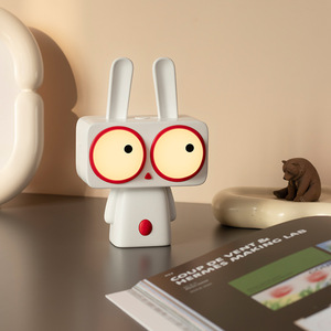 Veilleuse Bobi <span class=keywords><strong>Lapin</strong></span>, adorable <span class=keywords><strong>lampe</strong></span> de nuit rechargeable en forme de <span class=keywords><strong>lapin</strong></span> de dessin animé avec de grands yeux, batterie incluse - Product Image 5