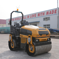 Rouleau vibratoire FURD avec moteur Kubota, double tambour, système entièrement hydraulique, engin de construction, compacteurs de routes