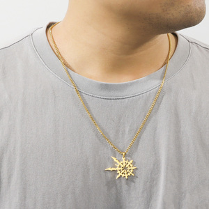 Myshape <span class=keywords><strong>Chaos</strong></span> <span class=keywords><strong>Star</strong></span> Pendentif Collier en acier inoxydable Symbole magique Marque du <span class=keywords><strong>chaos</strong></span> Homme Talisman Bijoux punk - Product Image 3