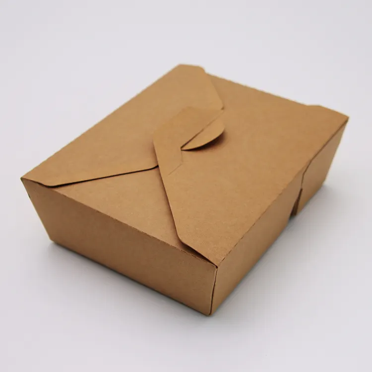 킹윈 일회용 식품 보관 테이크 아웃 크래프트 종이 도시락 생분해 식품 용기 2 칸 종이 상자