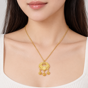 สร้อยคอจี้ทองคำลายฉลุ สแตนเลสสตีล ชุบทอง 24K ด้วยระบบสุญญากาศ ขนาด 40.5 + 5 ซม. น้ำหนัก 5.8 กรัม - Product Image 5