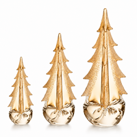 Luxuriöses Glas-Weihnachtsbaum-Ornament-Set Kristall-Feiertagsbaum-Figuren-Dekoration mit Standfuß in 8/12/16 Zoll Größen für Zuhause und Tisch