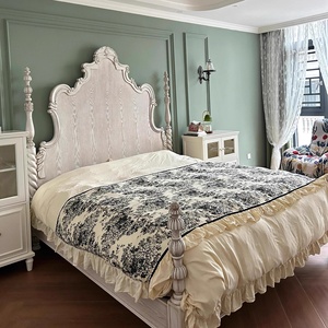 American Retro Solid Wood <strong>Bed</strong> 1.8 Meters Carved Double <strong>Bed</strong> Master Bedroom Renaissance High-end French Country <strong>Pillar</strong> <strong>Bed</strong> - Product Image 5