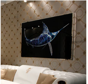 Quadro 3D con <span class=keywords><strong>Pesci</strong></span> Koi e Fiori di Loto, Dipinto Murale per Ingresso Casa, Cristallo - Product Image 6