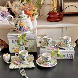 Vintage <b>Tea</b> <b>Gift</b> <b>Set</b> Floral Teapot and Cup Ceramic Coffee <b>Tea</b> <b>Set</b> Beautiful Cup and Saucer <b>Set</b> in <b>Gift</b> Box - Product Image 5