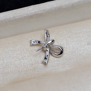 Colgante de Plata S925 con Forma de Lazo, 13-16 Perlas, Accesorio para Manualidades, Bandeja Vacía, Producto Semiterminado 3973 - Product Image 3