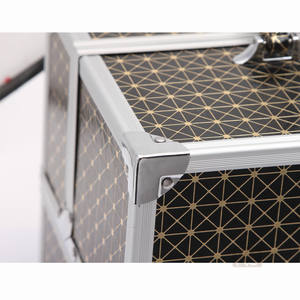 KONCAI, Maleta <span class=keywords><strong>de</strong></span> <span class=keywords><strong>maquillaje</strong></span> profesional a <span class=keywords><strong>precio</strong></span> <span class=keywords><strong>de</strong></span> fábrica, 8 Uds., bandejas, caja <span class=keywords><strong>de</strong></span> herramientas, estuche organizador <span class=keywords><strong>de</strong></span> cosméticos con cerradura y espuma - Product Image 4