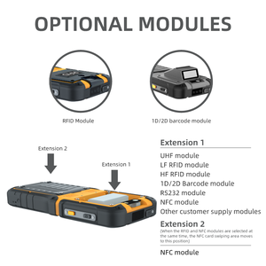 Hugerock S50 Android cầm tay công nghiệp gồ ghề PDA Hot Bán 4 gam LTE tùy chọn NFC LF <span class=keywords><strong>UHF</strong></span> <span class=keywords><strong>RFID</strong></span> mã vạch 2D Scanner dữ liệu <span class=keywords><strong>Collector</strong></span> - Product Image 4