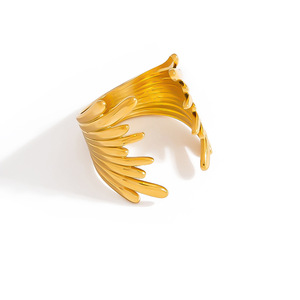 Evil Eye <b>Gold</b> Plated <b>Ring</b> <b>Set</b> With Natural Stones Women's Everyday Wear Jewelry Geometric Design Circular Lines Yiwu Origin - Product Image 5