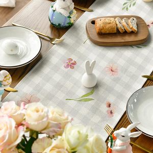 New Easter Bunny Easter Kitchen Saisonale Frühlings dekor Tischdecke Happy Easter Eggs Rabbit Floral Tisch dekoration - Product Image 6