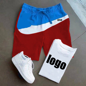 Ensemble de survêtement pour hommes <span class=keywords><strong>avec</strong></span> logo personnalisé tendance, jogging d'été, <span class=keywords><strong>2</strong></span> pièces, sport, gym, taille homme, short personnalisé <span class=keywords><strong>avec</strong></span> logo, ensemble de survêtement pour hommes - Product Image 4