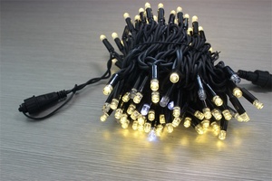 Cable de goma negro decoración de Navidad LED cadena de luces de hadas 10M 100L 240V oro blanco cálido con Flash blanco IP65 impermeable - Product Image 5