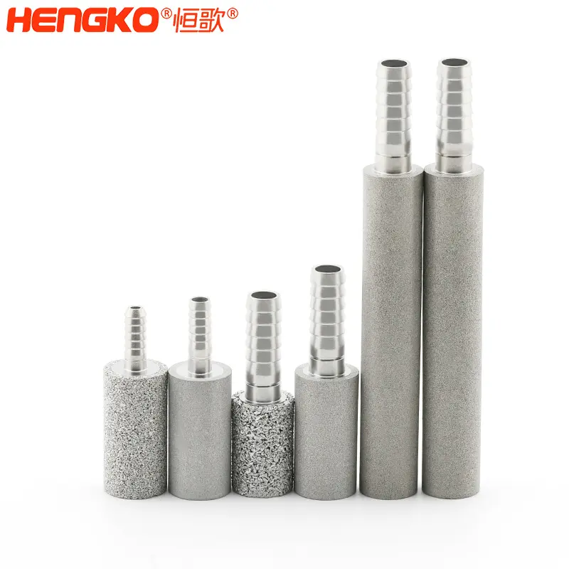 Hengko xốp thiêu kết kim loại khí sparger oxgene CO2 Ozone không khí cacbonat đá 0.5 2 5 micron