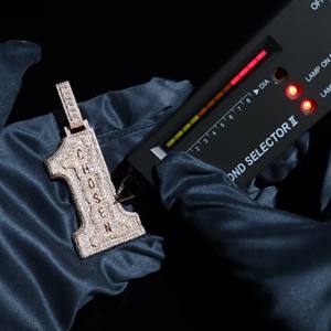 Ciondolo Personalizzato Stile Hip Hop con Iniziale e Numero 1 in <span class=keywords><strong>Argento</strong></span> Sterling S925 con Moissanite VVS Colore <span class=keywords><strong>D</strong></span> per Uomo e Donna con Certificato - Product Image 5