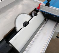 Scie à panneaux verticale pour le découpage du contreplaqué, machine à bois avec table coulissante horizontale, composant moteur 2.2kW, longueur max. 3000mm, biseau 45°