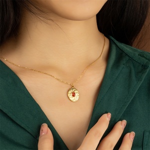 Collar con Colgante Redondo de Acero Inoxidable con Ojo de Tigre, Nueva Tendencia 2023 - Product Image 4