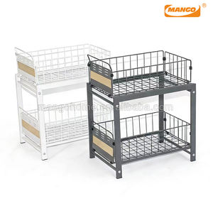 Organizzatore a Due Ripiani con Cassetto <span class=keywords><strong>Estraibile</strong></span> in Metallo per <span class=keywords><strong>Cucina</strong></span> e Ufficio - Product Image 6