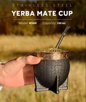 Tasse isotherme en acier inoxydable, gourde à yerba maté avec paille bombilla pour bière et café