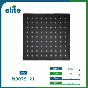 Elite Ultra Thin Overhead Shower Head 8 Inch Square Matte Black Stainless Steel Bathroom Ceiling Rain Shower - Product Image 1