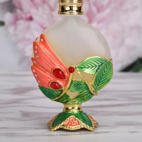 Botol Attar Mewah Isi Ulang Minyak Esensial Botol Parfum Logam Capung Batu Paten Arab Dubai 15Ml #15307