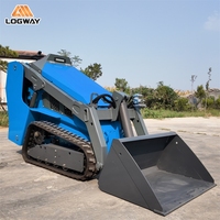 Chargeuse compacte sur pneus LOGWAY en stock, capacité de charge nominale de 550 kg, utilisation polyvalente pour les espaces étroits, mini-chargeuse compacte sur pneus