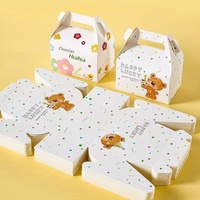 Boîte à gâteau roulé personnalisée avec fenêtre transparente, design en forme de gable et poignée, idéale pour les cadeaux