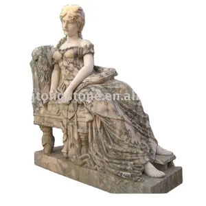 庭の装飾的な自然大理石ギリシャの女性の像