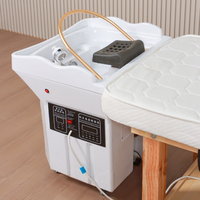 Matériel de salon de beauté : Bac à shampoing avec réservoir d'eau de 60 litres, chaise et bassin de lavage pratique pour spa capillaire japonais