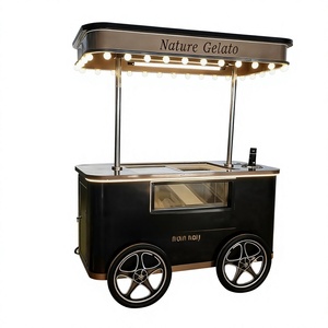 Carrito de Helados <span class=keywords><strong>Meico</strong></span> Negro Modelo Tres, Fabricado en China, 110V, Carrito Móvil para Venta de Snacks al Aire Libre - Product Image 1